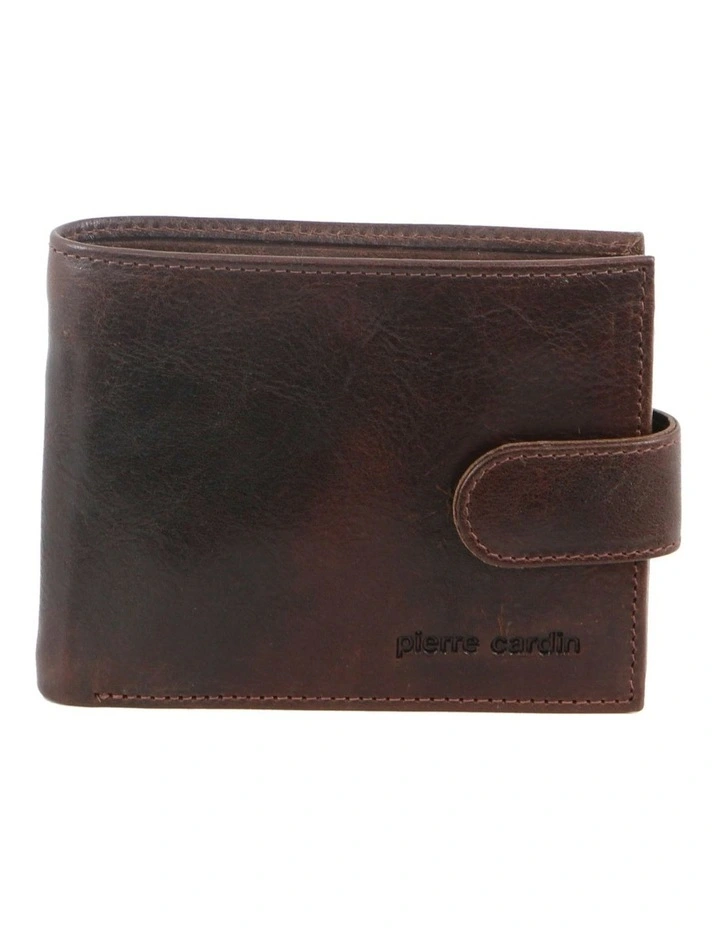 Italian Leather Tab Wallet in Chocolate